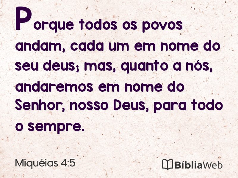 Miquéias 4:5 em imagem para compartilhar
