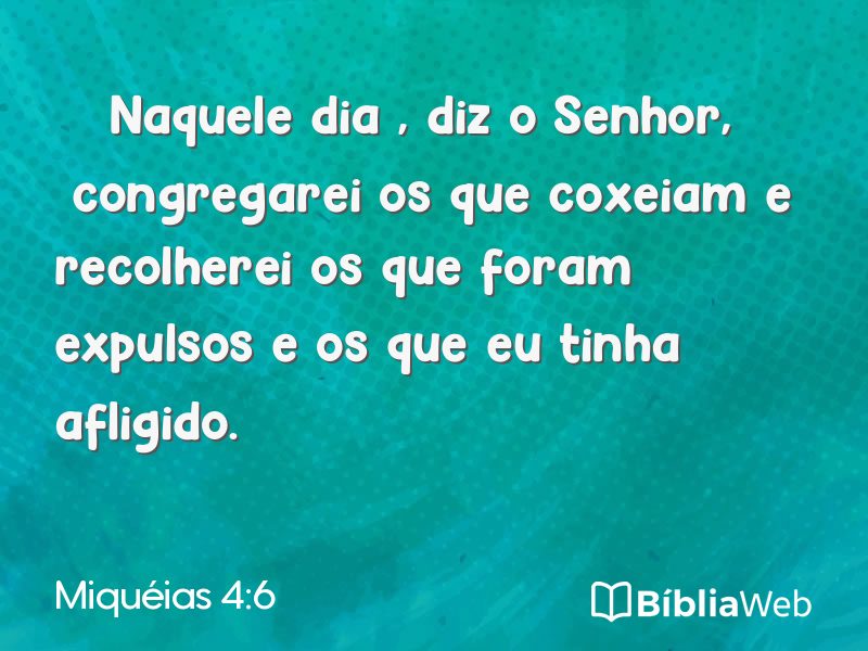 Miquéias 4:6 em imagem para compartilhar