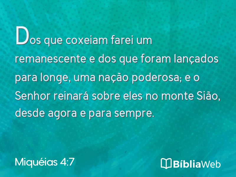 Miquéias 4:7 em imagem para compartilhar