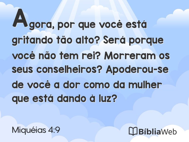 Miquéias 4:9 em imagem para compartilhar
