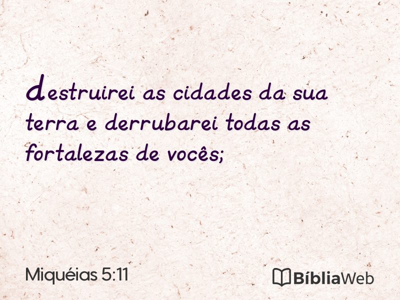 Miquéias 5:11 em imagem para compartilhar