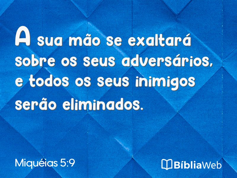 Miquéias 5:9 em imagem para compartilhar