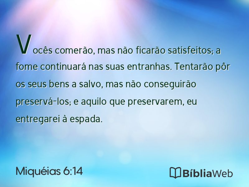 Miquéias 6:14 em imagem para compartilhar