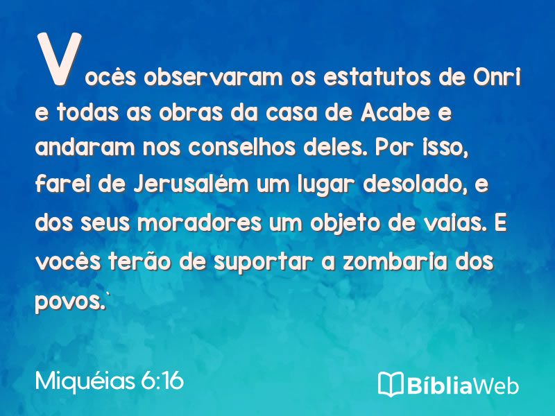 Miquéias 6:16 em imagem para compartilhar