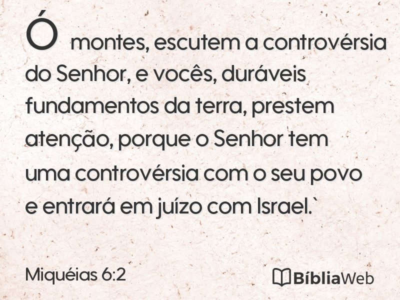 Miquéias 6:2 em imagem para compartilhar