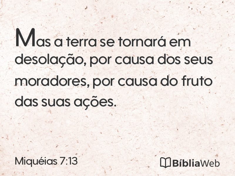Miquéias 7:13 em imagem para compartilhar