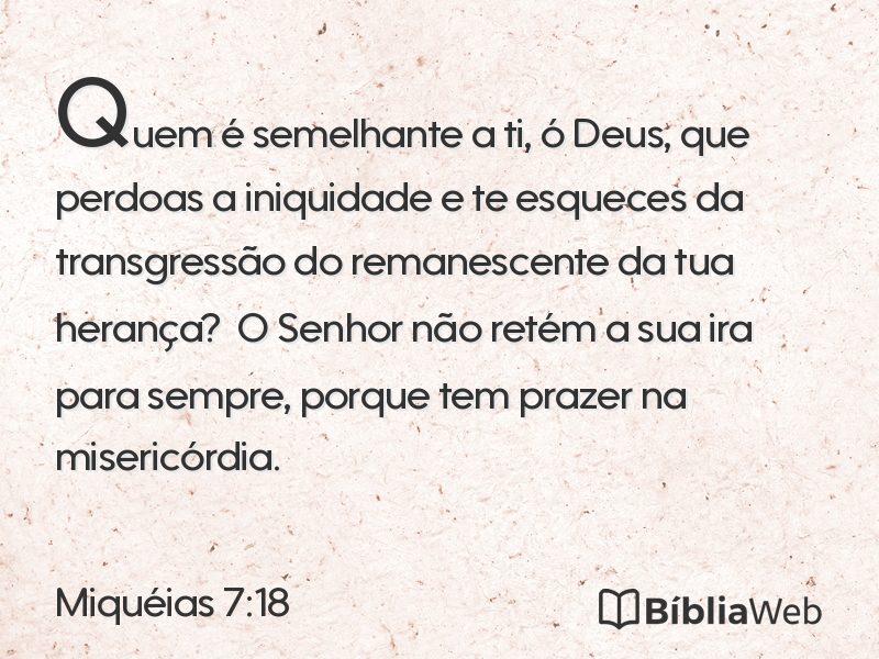 Miquéias 7:18 em imagem para compartilhar