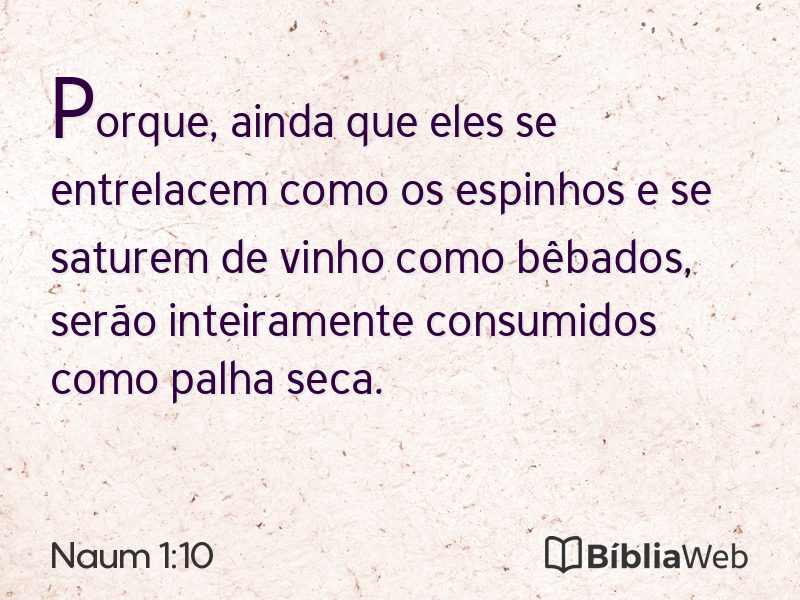 Naum 1:10 em imagem para compartilhar