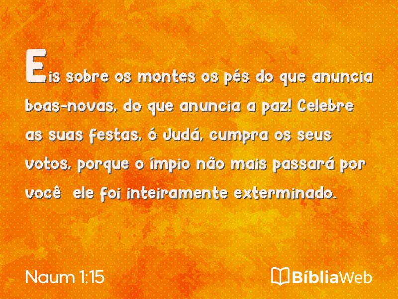 Naum 1:15 em imagem para compartilhar