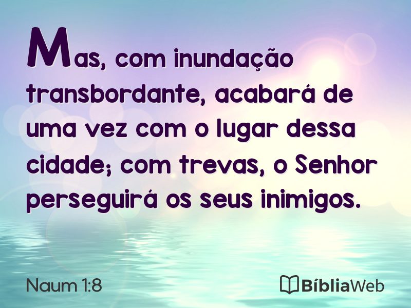 Naum 1:8 em imagem para compartilhar