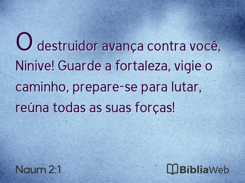 Naum 2:1 em imagem para compartilhar