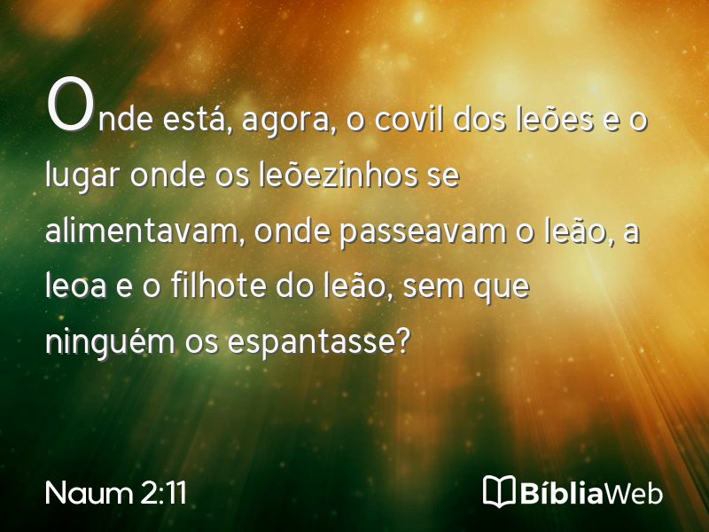 Naum 2:11 em imagem para compartilhar