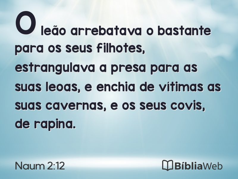 Naum 2:12 em imagem para compartilhar