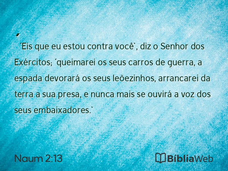 Naum 2:13 em imagem para compartilhar