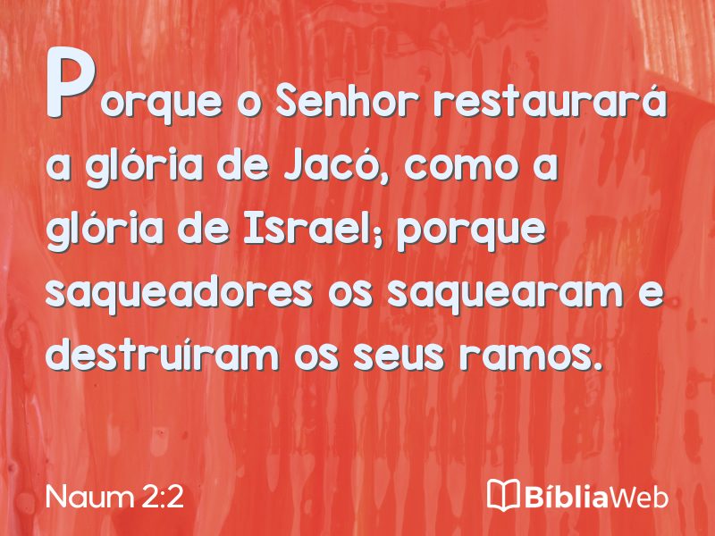 Naum 2:2 em imagem para compartilhar