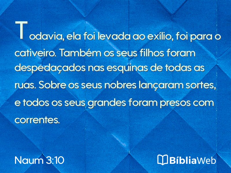 Naum 3:10 em imagem para compartilhar