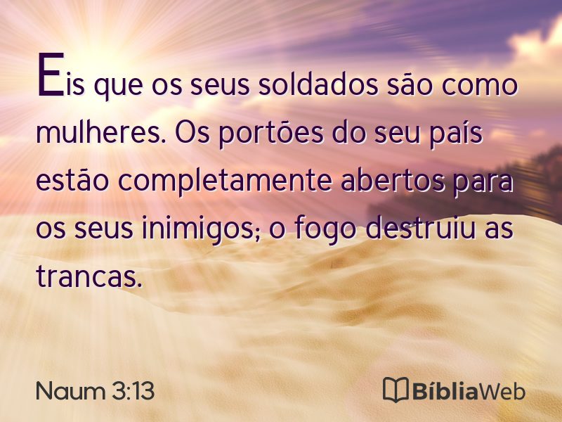 Naum 3:13 em imagem para compartilhar
