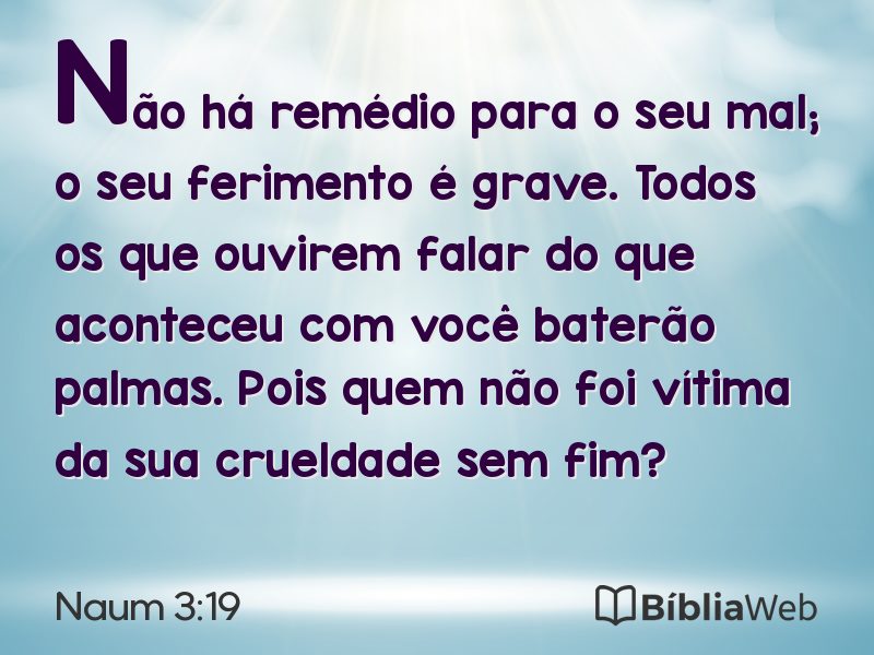 Naum 3:19 em imagem para compartilhar