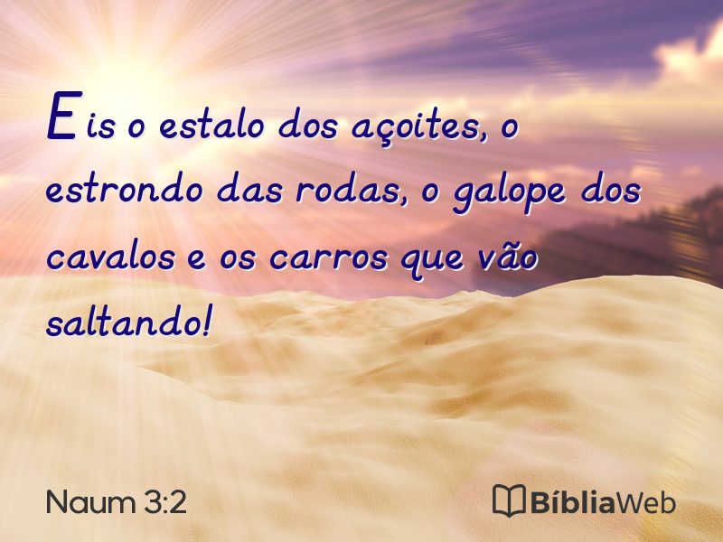 Naum 3:2 em imagem para compartilhar