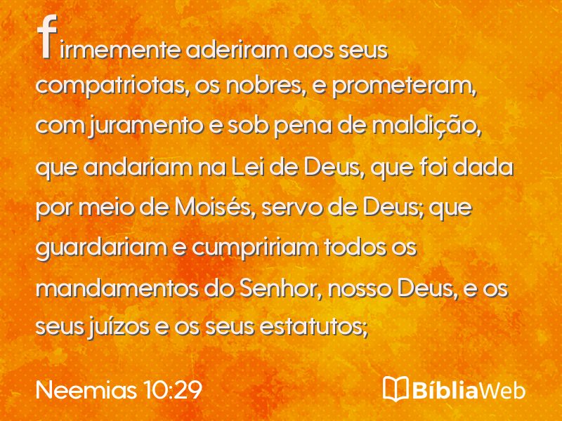 Neemias 10:29 em imagem para compartilhar