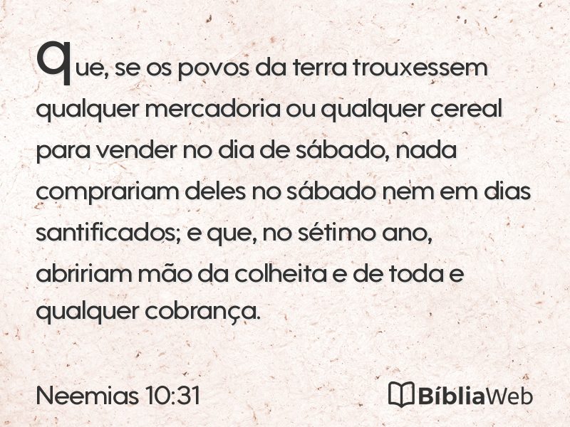 Neemias 10:31 em imagem para compartilhar