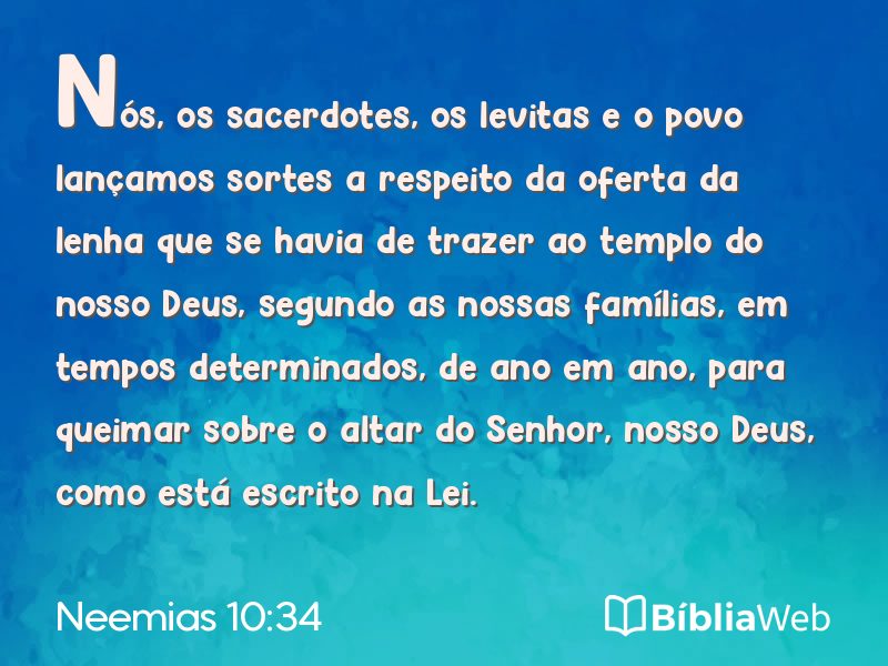 Neemias 10:34 em imagem para compartilhar