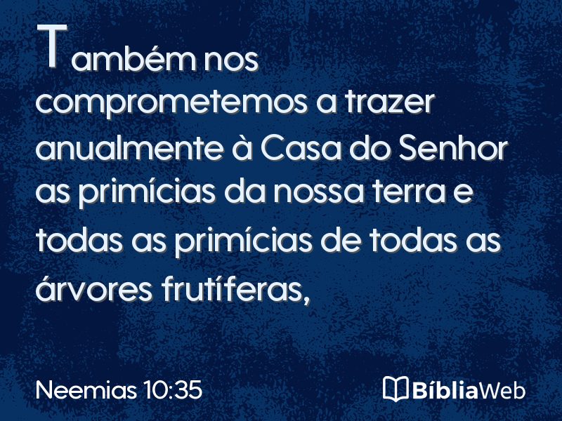 Neemias 10:35 em imagem para compartilhar