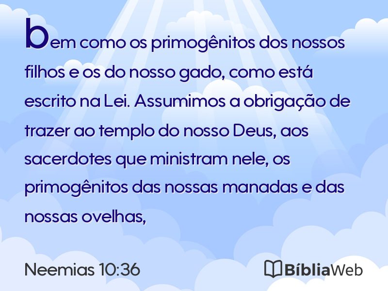 Neemias 10:36 em imagem para compartilhar