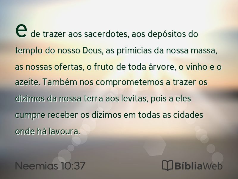 Neemias 10:37 em imagem para compartilhar