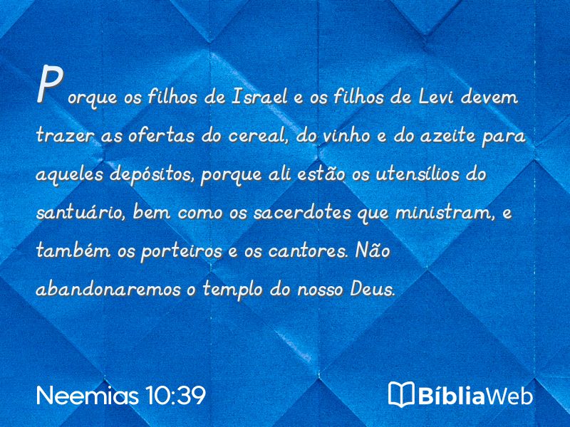 Neemias 10:39 em imagem para compartilhar