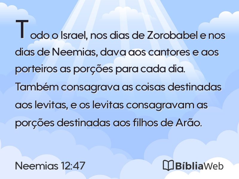 Neemias 12:47 em imagem para compartilhar