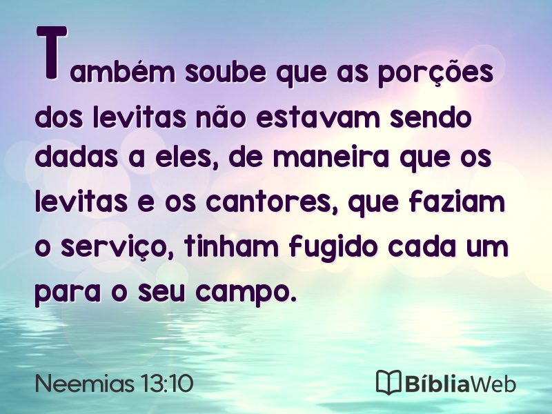 Neemias 13:10 em imagem para compartilhar