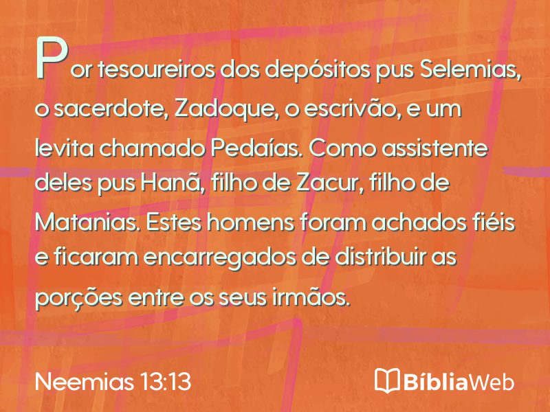 Neemias 13:13 em imagem para compartilhar