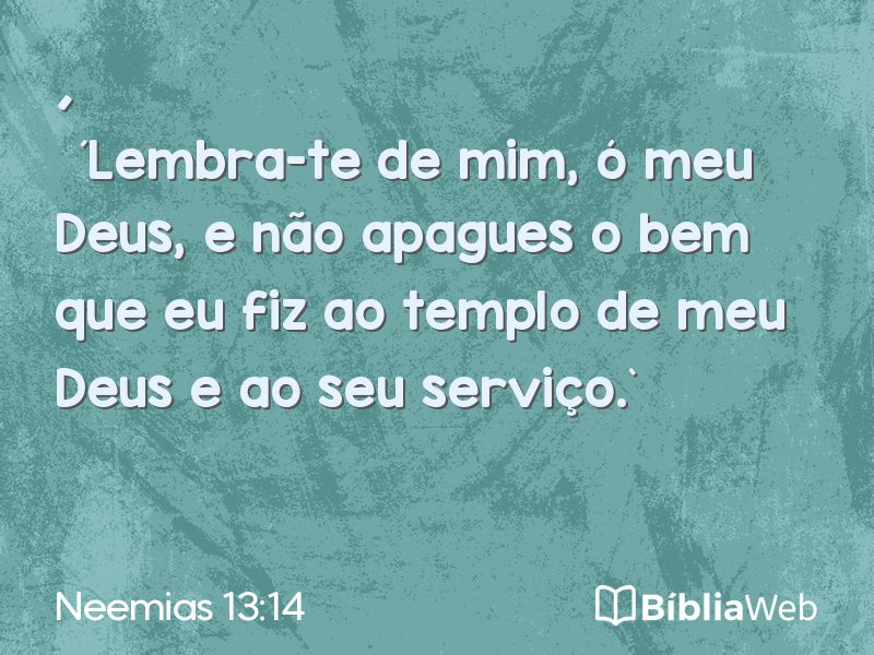 Neemias 13:14 em imagem para compartilhar