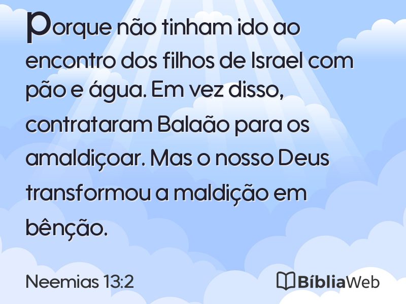 Neemias 13:2 em imagem para compartilhar