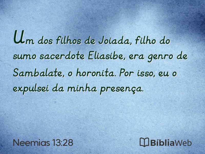Neemias 13:28 em imagem para compartilhar