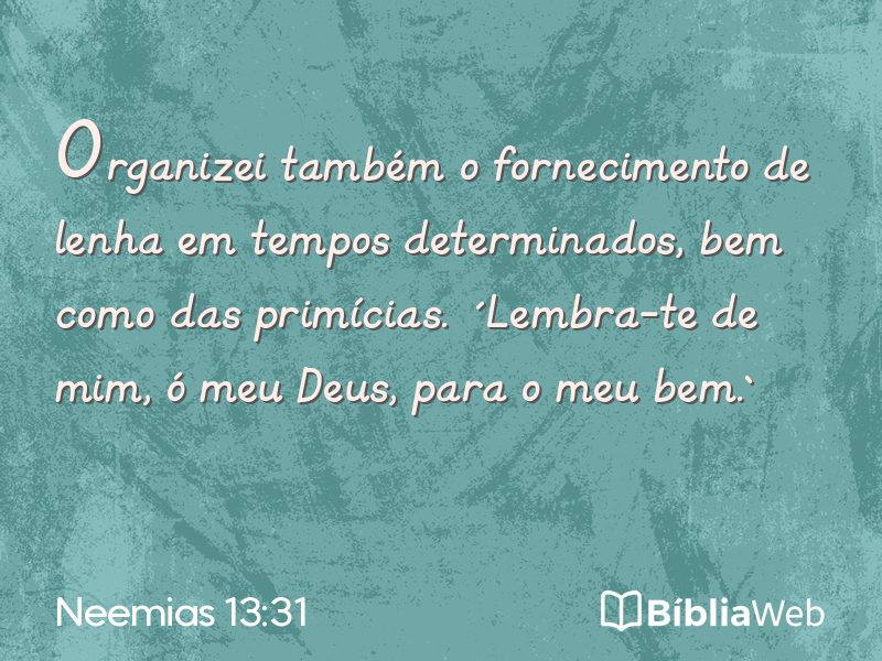 Neemias 13:31 em imagem para compartilhar