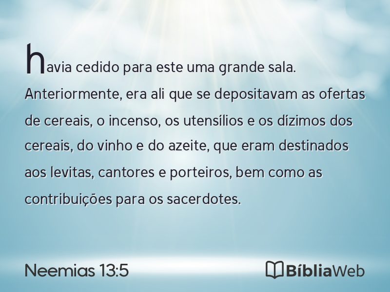 Neemias 13:5 em imagem para compartilhar