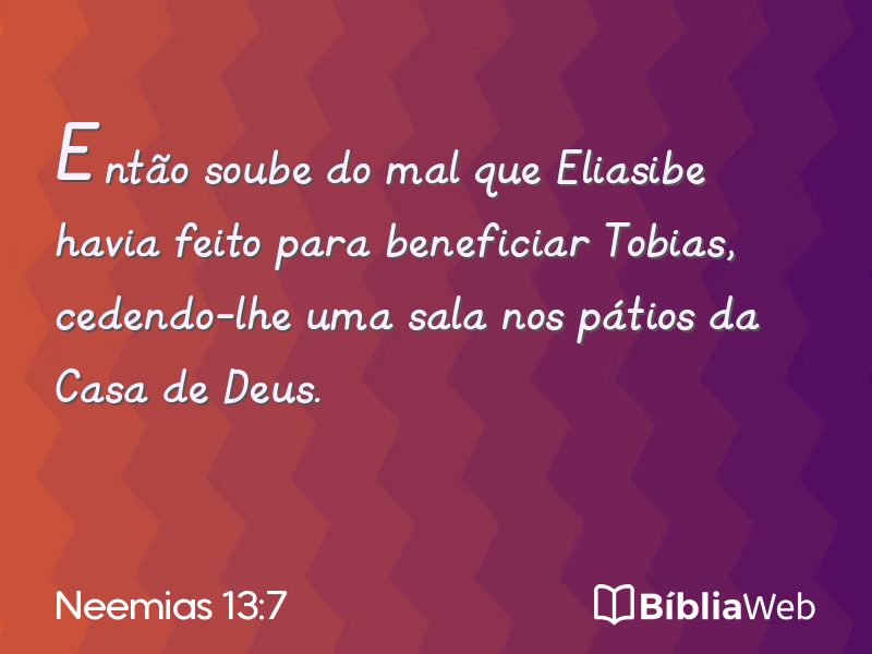 Neemias 13:7 em imagem para compartilhar