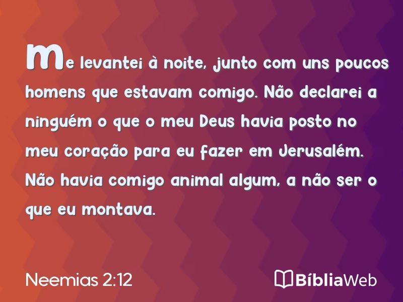 Neemias 2:12 em imagem para compartilhar