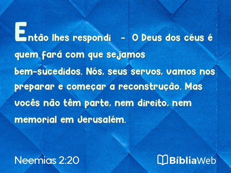Neemias 2:20 em imagem para compartilhar