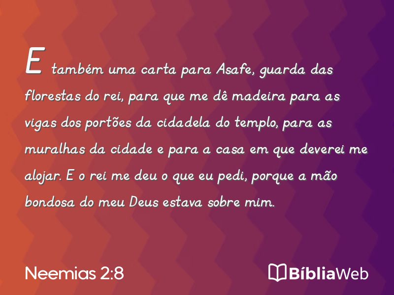 Neemias 2:8 em imagem para compartilhar