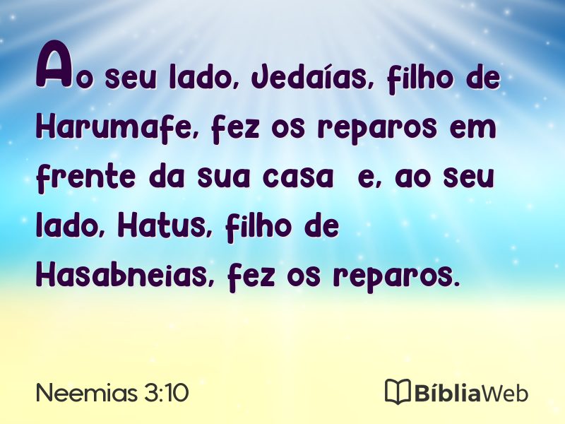 Neemias 3:10 em imagem para compartilhar