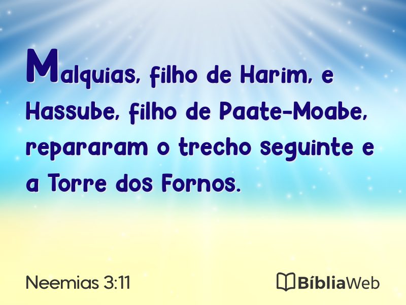 Neemias 3:11 em imagem para compartilhar