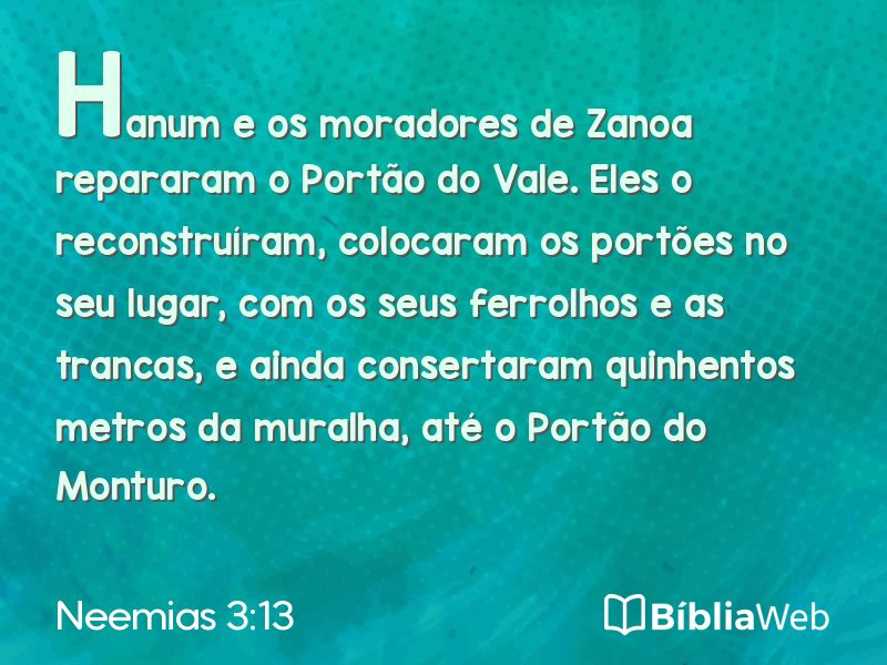 Neemias 3:13 em imagem para compartilhar