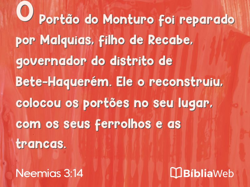Neemias 3:14 em imagem para compartilhar