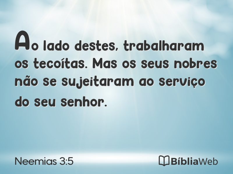 Neemias 3:5 em imagem para compartilhar