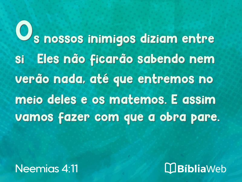 Neemias 4:11 em imagem para compartilhar