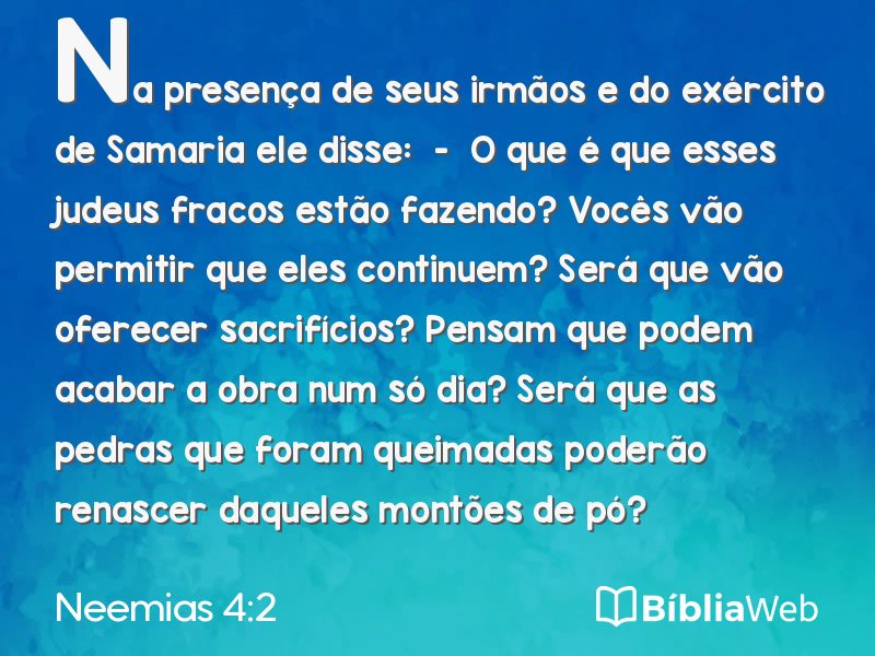 Neemias 4:2 em imagem para compartilhar