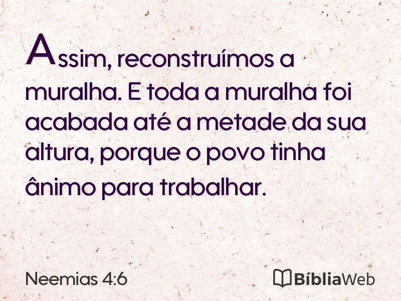 Neemias 4:6 em imagem para compartilhar
